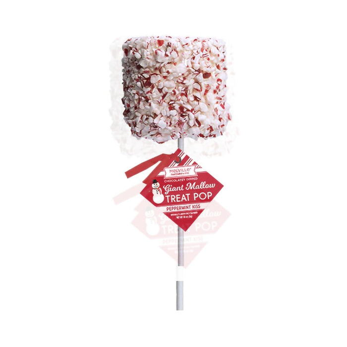 Melville Candy : Giant Marshmallow Pops - Peppermint White Chocolate - Melville Candy : Giant Marshmallow Pops - Peppermint White Chocolate