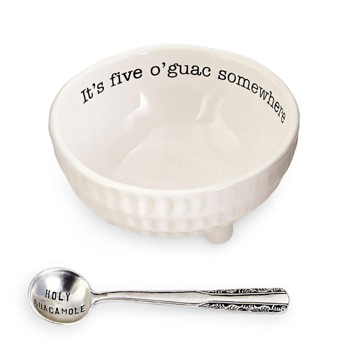 Mud Pie : Ceramic Guacamole Dip Cup & Spoon Set -