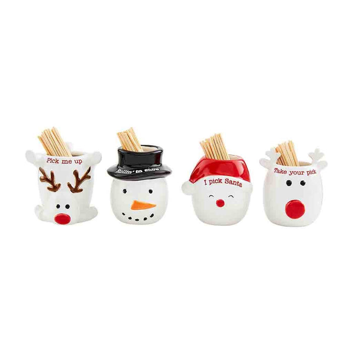 Mud Pie : "I Pick Santa" Santa Toothpick Holder Set - Mud Pie : "I Pick Santa" Santa Toothpick Holder Set