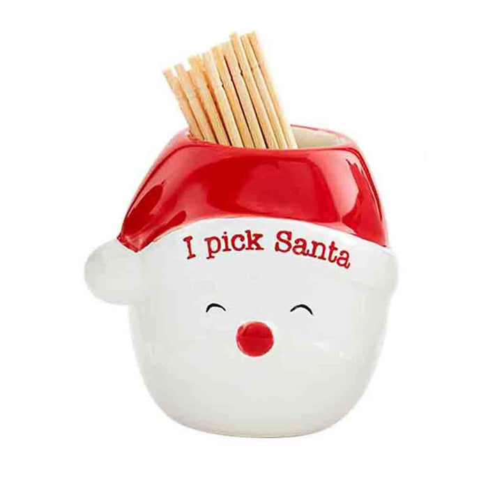 Mud Pie : "I Pick Santa" Santa Toothpick Holder Set - Mud Pie : "I Pick Santa" Santa Toothpick Holder Set