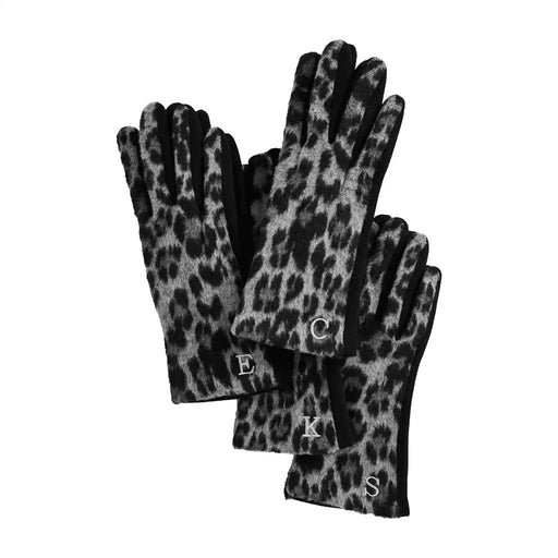 Mud Pie : Initial Leopard Gloves -