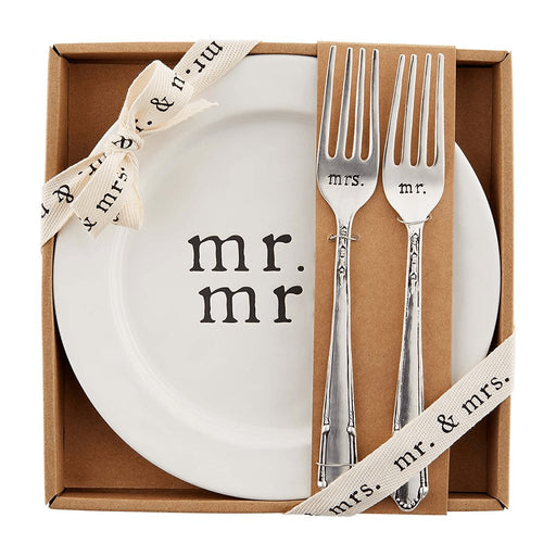 Mud Pie : Mr. & Mrs. Wedding Cake Plate Set - Mud Pie : Mr. & Mrs. Wedding Cake Plate Set - Annies Hallmark and Gretchens Hallmark, Sister Stores