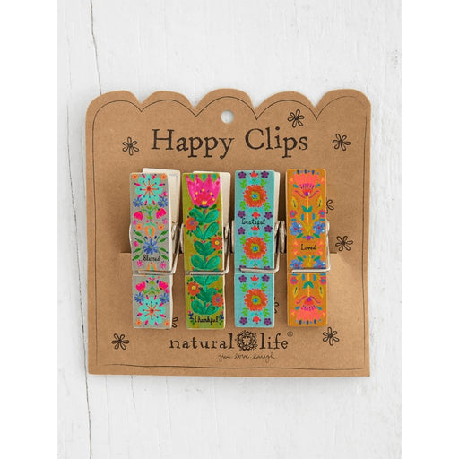 Natural Life : Bag Clips, Set of 4 - Thankful Blessed -
