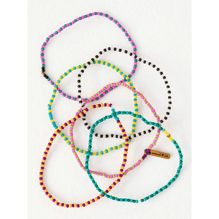 Natural Life : Beaded Bracelet, Set of 6 - Multicolor -