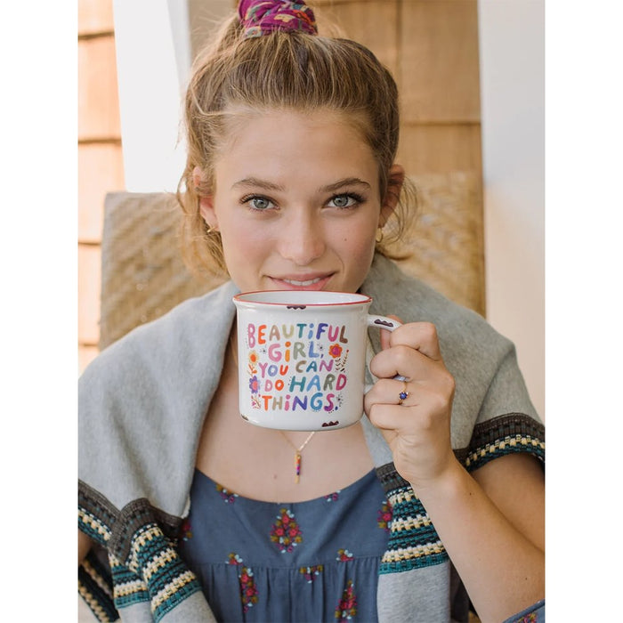 Natural Life : Camp Coffee Mug - Beautiful Girl You Can Do Hard Things - Natural Life : Camp Coffee Mug - Beautiful Girl You Can Do Hard Things