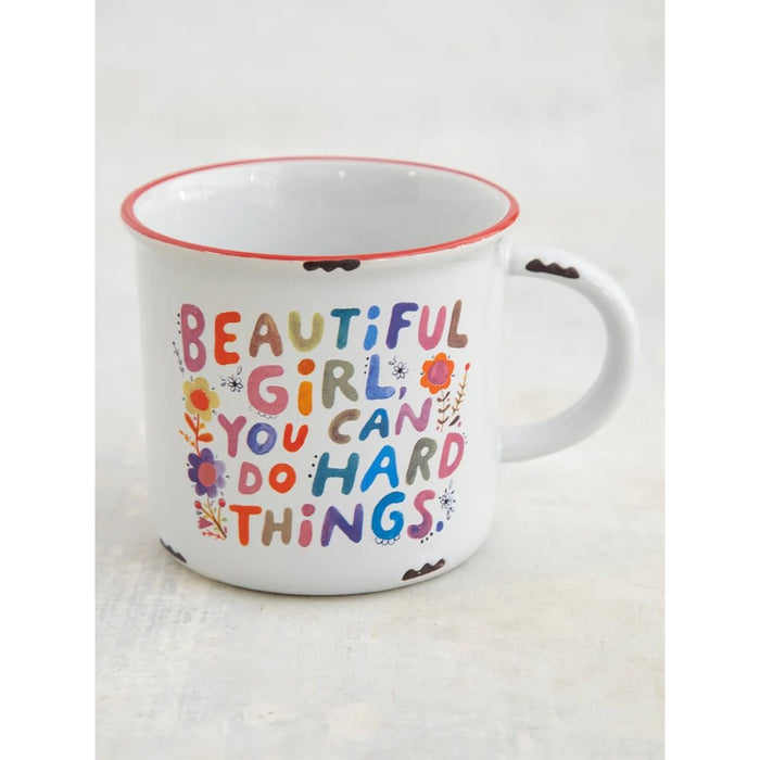 Natural Life : Camp Coffee Mug - Beautiful Girl You Can Do Hard Things - Natural Life : Camp Coffee Mug - Beautiful Girl You Can Do Hard Things