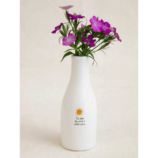 Natural Life : Ceramic Bud Vase - Sunshine You Make The World Better - Natural Life : Ceramic Bud Vase - Sunshine You Make The World Better