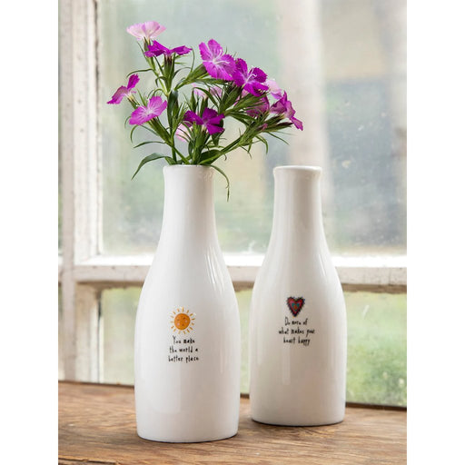 Natural Life : Ceramic Bud Vase - Sunshine You Make The World Better - Natural Life : Ceramic Bud Vase - Sunshine You Make The World Better