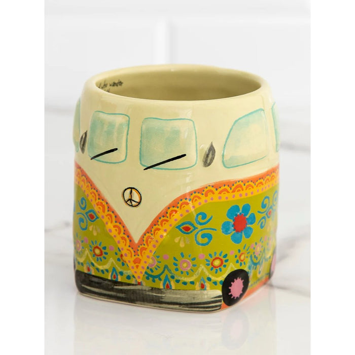 Natural Life : Folk Art Coffee Mug - Green Van - Natural Life : Folk Art Coffee Mug - Green Van