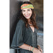 Natural Life : Full Boho Bandeau Headband - Orange Green Border -
