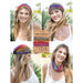 Natural Life : Full Boho Bandeau Headband - Rainbow Borders -