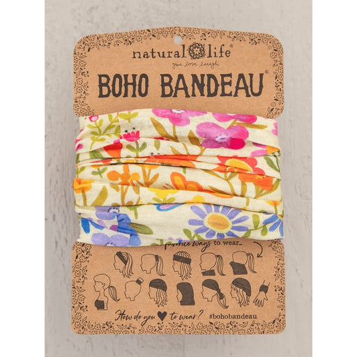 Natural Life : Full Boho Bandeau Headband - Rainbow Floral -