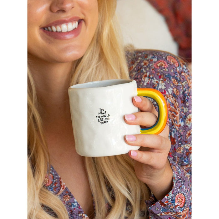 Natural Life : Rainbow Coffee Mug - You Make The World Better - Natural Life : Rainbow Coffee Mug - You Make The World Better