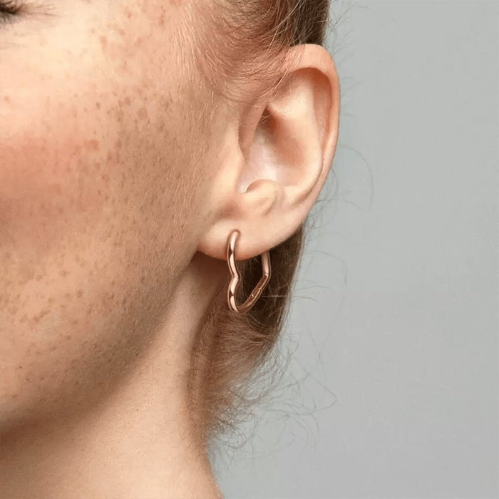 PANDORA : Asymmetrical Heart Hoop Earrings - Annies Hallmark and Gretchens  Hallmark