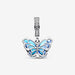 PANDORA : Blue Murano Glass Butterfly Dangle Charm - PANDORA : Blue Murano Glass Butterfly Dangle Charm