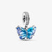 PANDORA : Blue Murano Glass Butterfly Dangle Charm - PANDORA : Blue Murano Glass Butterfly Dangle Charm