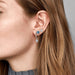 PANDORA : Blue Round Sparkle Stud Earrings -