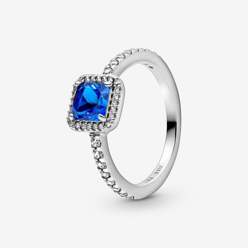PANDORA : Blue Square Sparkle Halo Ring -