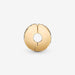 PANDORA : Clear Pavé Clip Charm - Gold Plated -