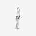 PANDORA : Clear Tilted Heart Solitaire Ring -