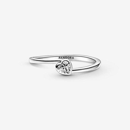 PANDORA : Clear Tilted Heart Solitaire Ring -