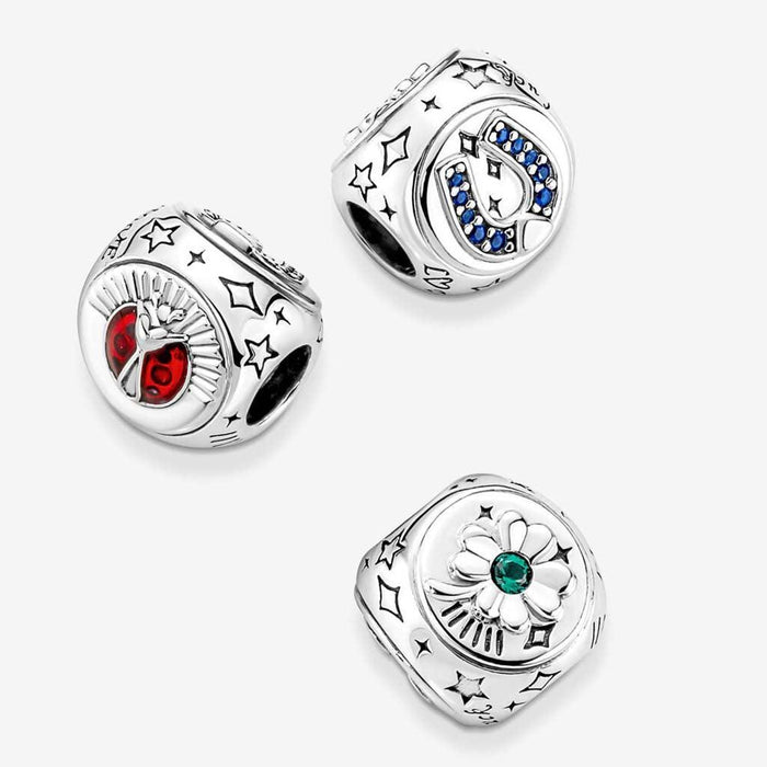 PANDORA : Clover, Horseshoe & Ladybird Three-sided Charm -