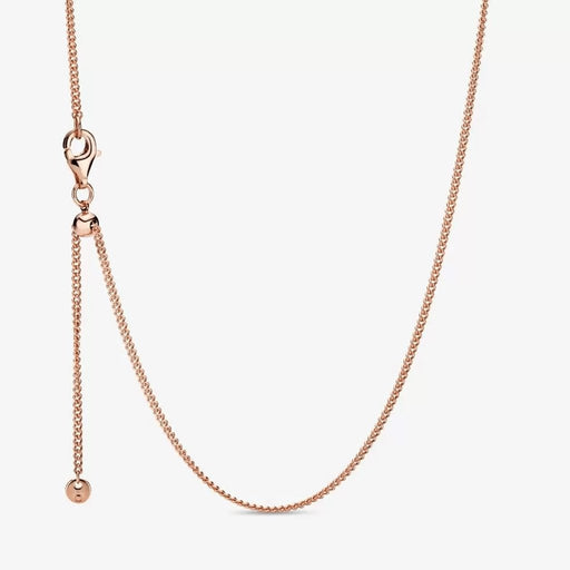 PANDORA : Curb Chain Necklace - Rose Gold Plated (23.6") -