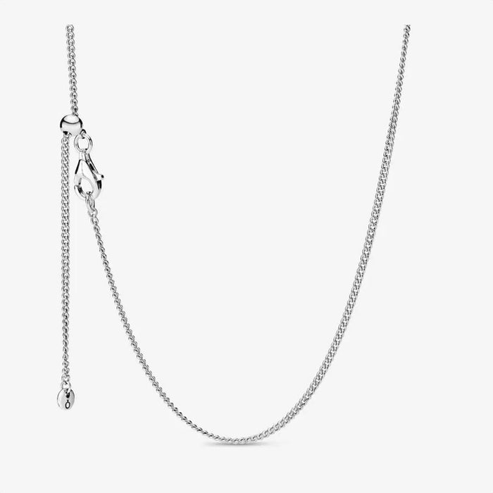 Curb Chain Necklace, Sterling silver