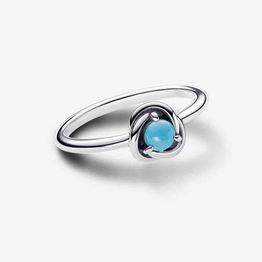 PANDORA : December Turquoise Blue Eternity Circle Ring - PANDORA : December Turquoise Blue Eternity Circle Ring