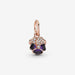 PANDORA : Deep Purple Pansy Flower Dangle Charm -