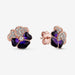 PANDORA : Deep Purple Pansy Flower Stud Earrings -
