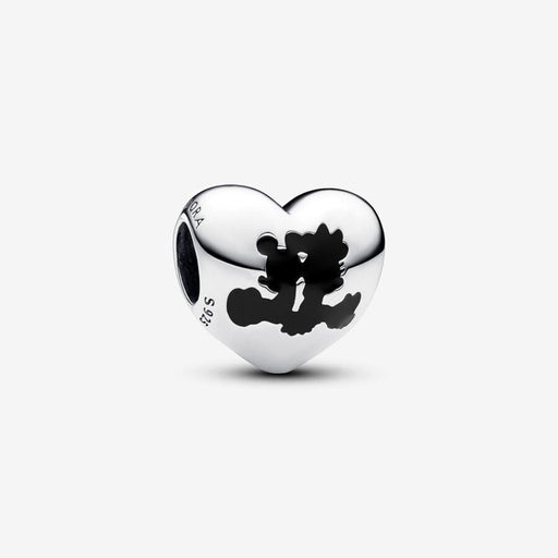 PANDORA : Disney Mickey Mouse & Minnie Mouse Heart Charm in Sterling Silver - PANDORA : Disney Mickey Mouse & Minnie Mouse Heart Charm in Sterling Silver