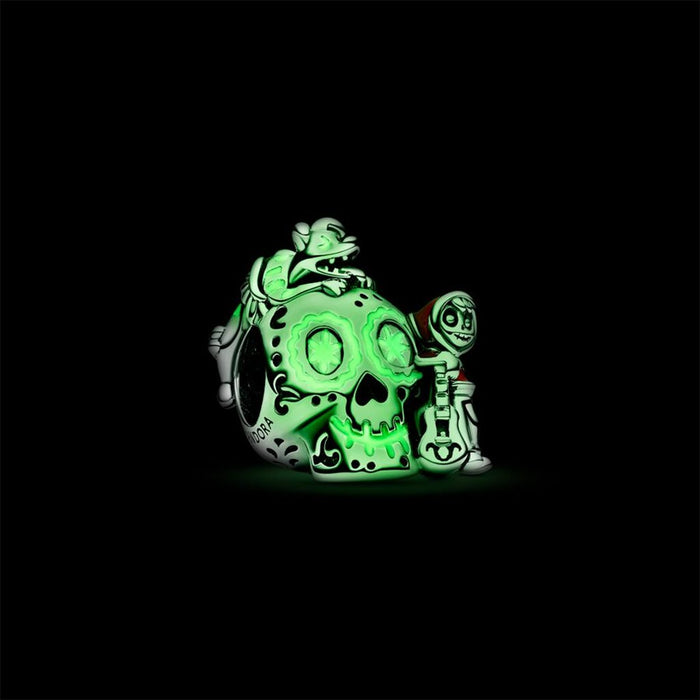 PANDORA : Disney Pixar Coco Miguel & Dante Skull Glow-in-the-dark Charm - PANDORA : Disney Pixar Coco Miguel & Dante Skull Glow-in-the-dark Charm
