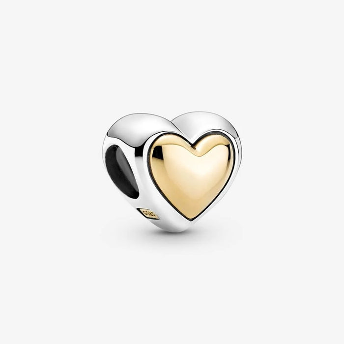 PANDORA : Domed Golden Heart Charm -