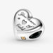 PANDORA : Domed Golden Heart Charm -