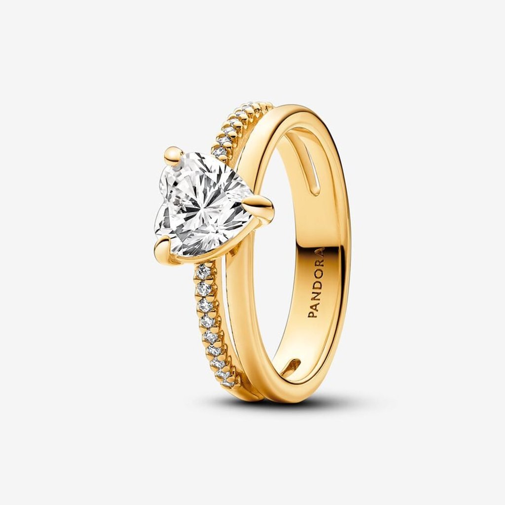 Hallmark Pandora Rings PANDORA : Double Band Heart Ring - Gold - Annies Hallmark & Gretchens ...
