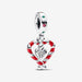 PANDORA : Double Candy Cane Heart Christmas Dangle Charm - PANDORA : Double Candy Cane Heart Christmas Dangle Charm