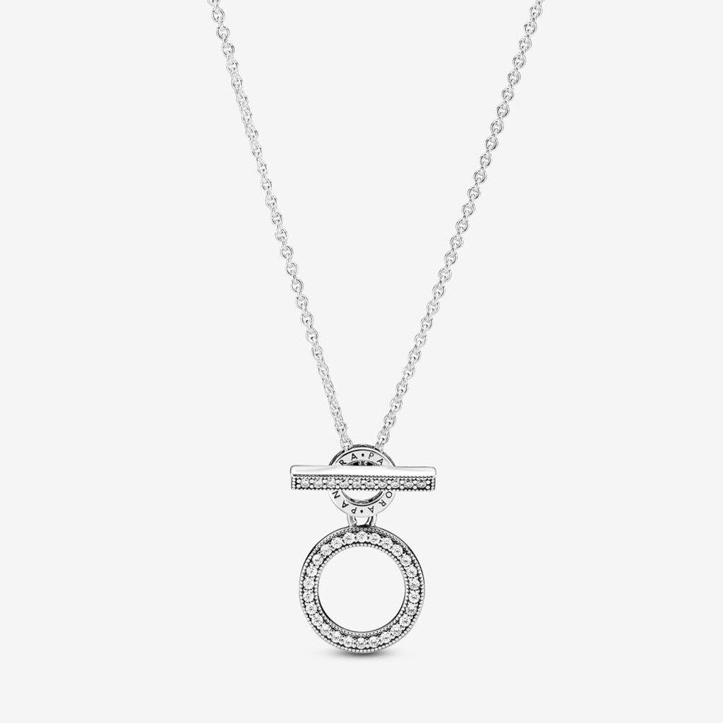 Rhodium Plated Sterling Silver Figaro Chain T-Bar Necklace, 18' by Kit  Heath | Look Again
