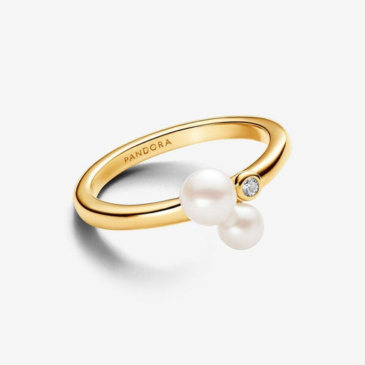 PANDORA : Duo Treated Freshwater Cultured Pearls Ring - Gold - PANDORA : Duo Treated Freshwater Cultured Pearls Ring - Gold