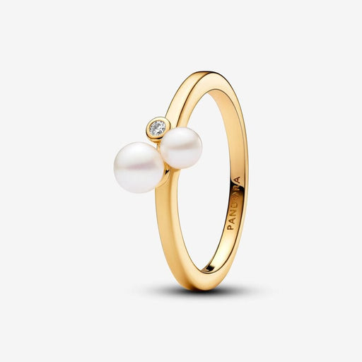 PANDORA : Duo Treated Freshwater Cultured Pearls Ring - Gold - PANDORA : Duo Treated Freshwater Cultured Pearls Ring - Gold