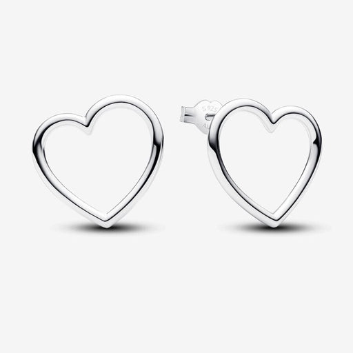 PANDORA : Front-facing Heart Stud Earrings - Sterling Silver - PANDORA : Front-facing Heart Stud Earrings - Sterling Silver