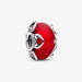 PANDORA : Frosted Red Murano Glass & Hearts Charm -