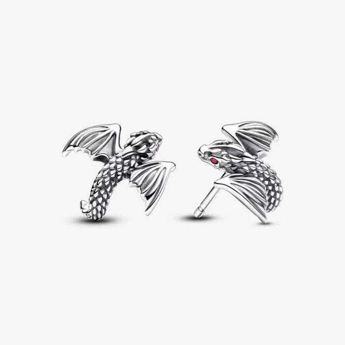 PANDORA : Game of Thrones Curved Dragon Stud Earrings in Sterling Silver - PANDORA : Game of Thrones Curved Dragon Stud Earrings in Sterling Silver