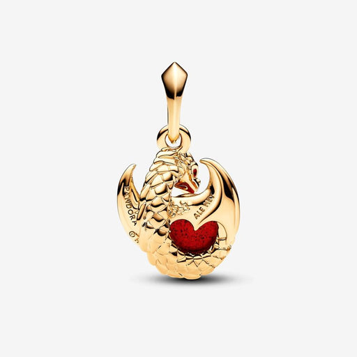 PANDORA : Game of Thrones Dragon Fire Dangle Charm in 14k Gold-plated unique metal blend - PANDORA : Game of Thrones Dragon Fire Dangle Charm in 14k Gold-plated unique metal blend