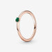 PANDORA : Green Solitaire Ring -