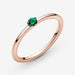 PANDORA : Green Solitaire Ring -