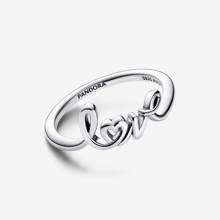 PANDORA : Handwritten Love Ring - Sterling Silver - PANDORA : Handwritten Love Ring - Sterling Silver