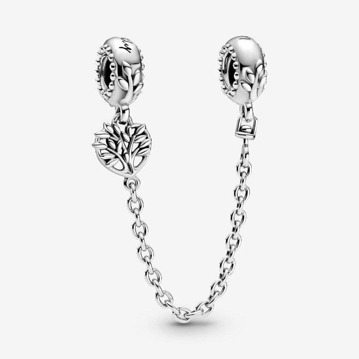 PANDORA : Heart Family Tree Safety Chain Charm -