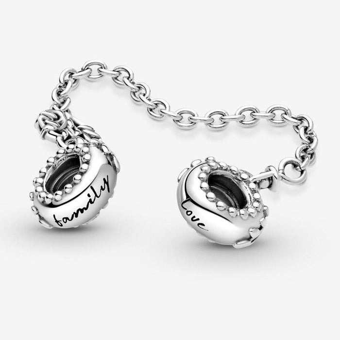 PANDORA : Heart Family Tree Safety Chain Charm -