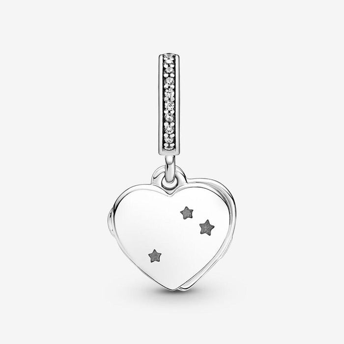 PANDORA : Heart, Flag & Remembrance Ribbon Double Dangle Charm -